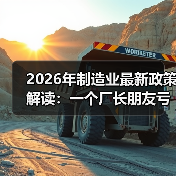 2026年制造业最新政策解读：一个厂长朋友亏了200万后的深夜电话（图1）