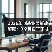 2026年制造业最新政策解读：3个月白干了才发现理解错了（图1）